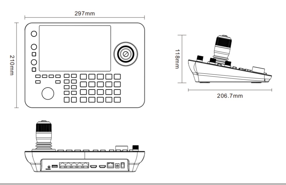 7" Display PTZ Controller