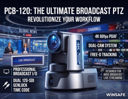 WINSAFE dévoile le PCB-120 : une nouvelle référence pour les caméras PTZ de diffusion 4K60